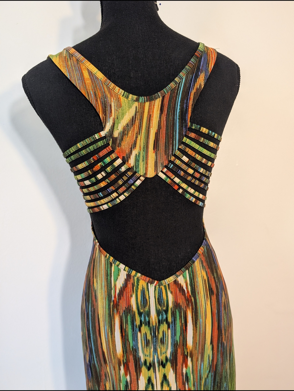 Multi-Color Patterned Cutout Maxi Dress - Picture 11 of 13